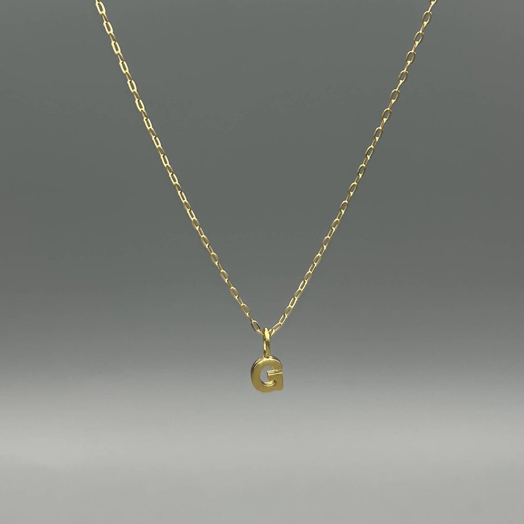 Gold Block Letter Necklace