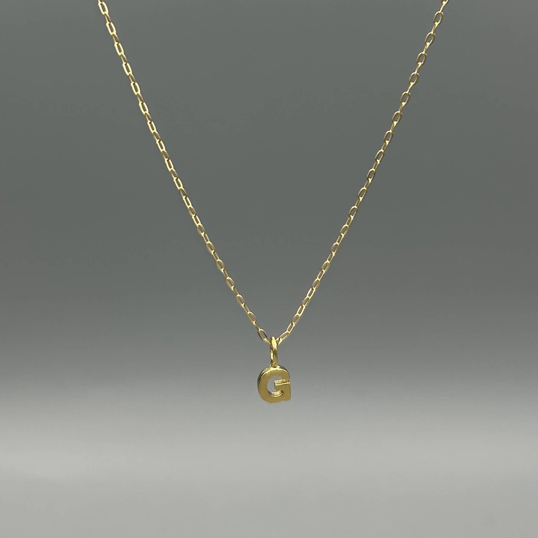 Gold Block Letter Necklace