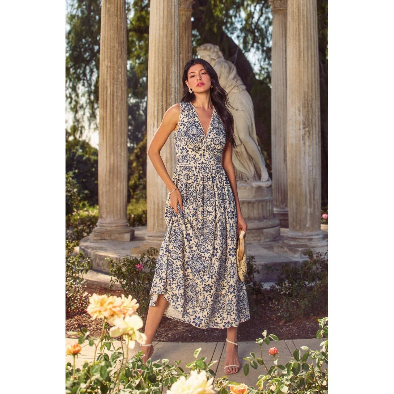 Summer In Capri Scalloped Lace Maxi Dress