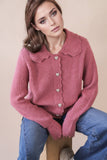 12W3445N-Heart Button Down Knit Sweater Cardigan