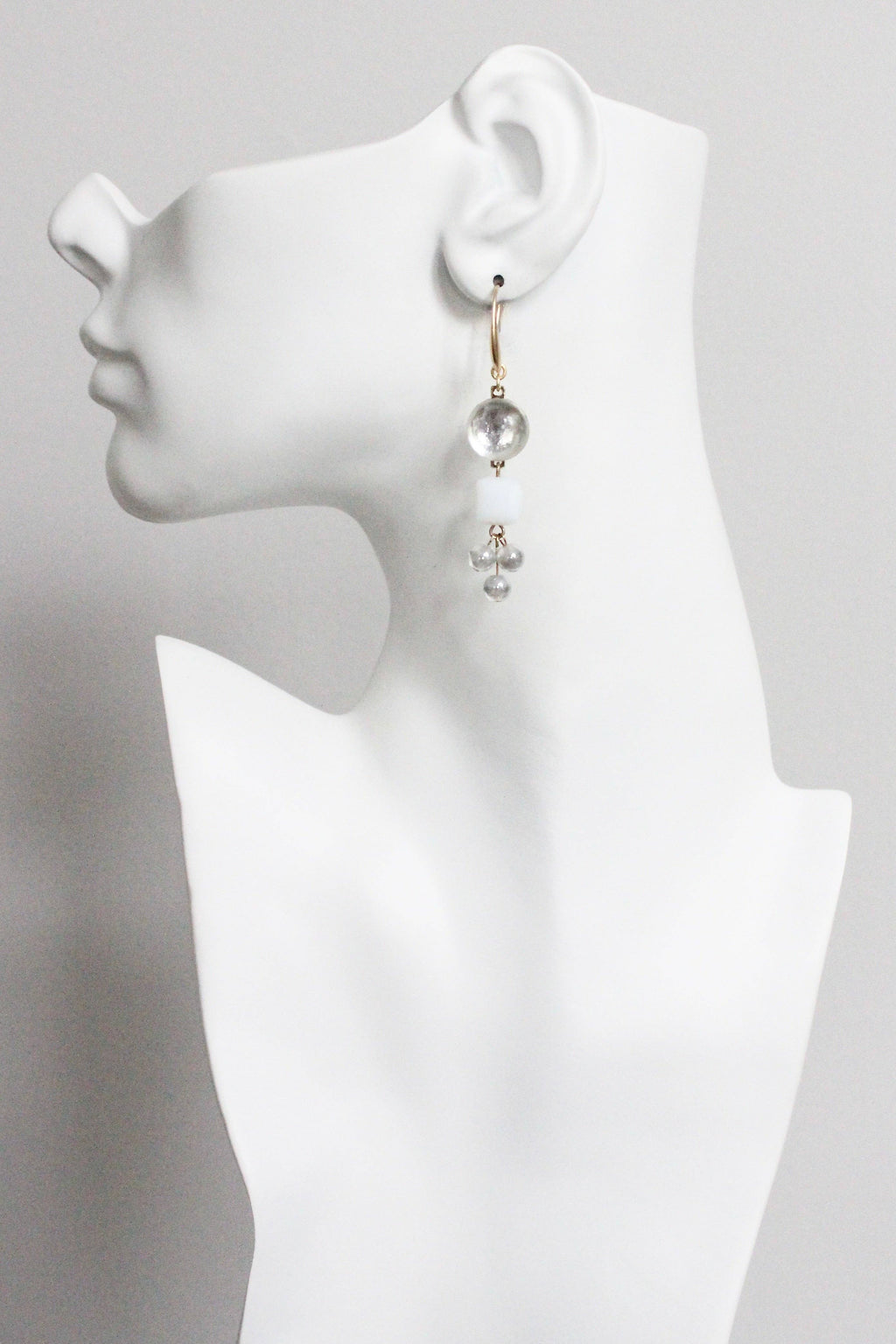 Vintage mirror glass cluster earrings