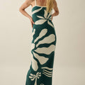 Tropical Floral Jacquard-Knit Maxi Cami Sweater Dress