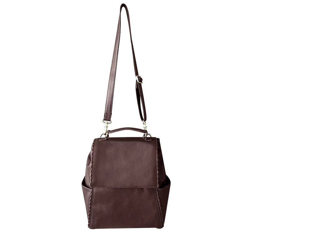 Top grain cowhide leather back pack crossbody shoulder bag