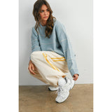 Striped Wide-Leg Drawstring Track Pants - BMP8039