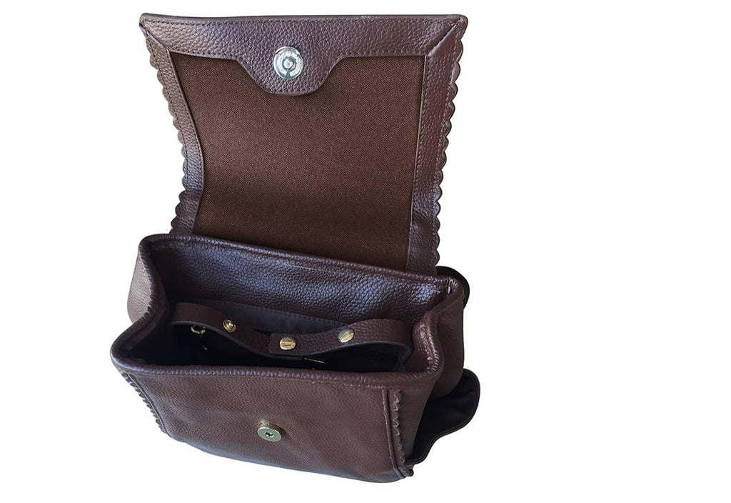 Top grain cowhide leather back pack crossbody shoulder bag