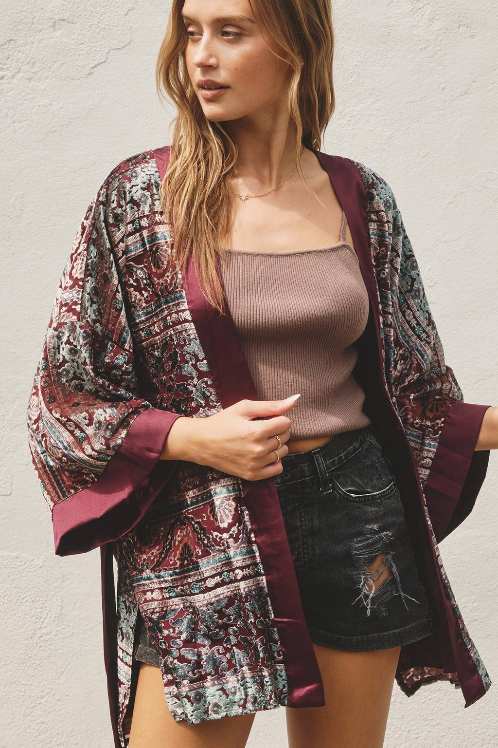 Marabel Velvet Burnout Kimono