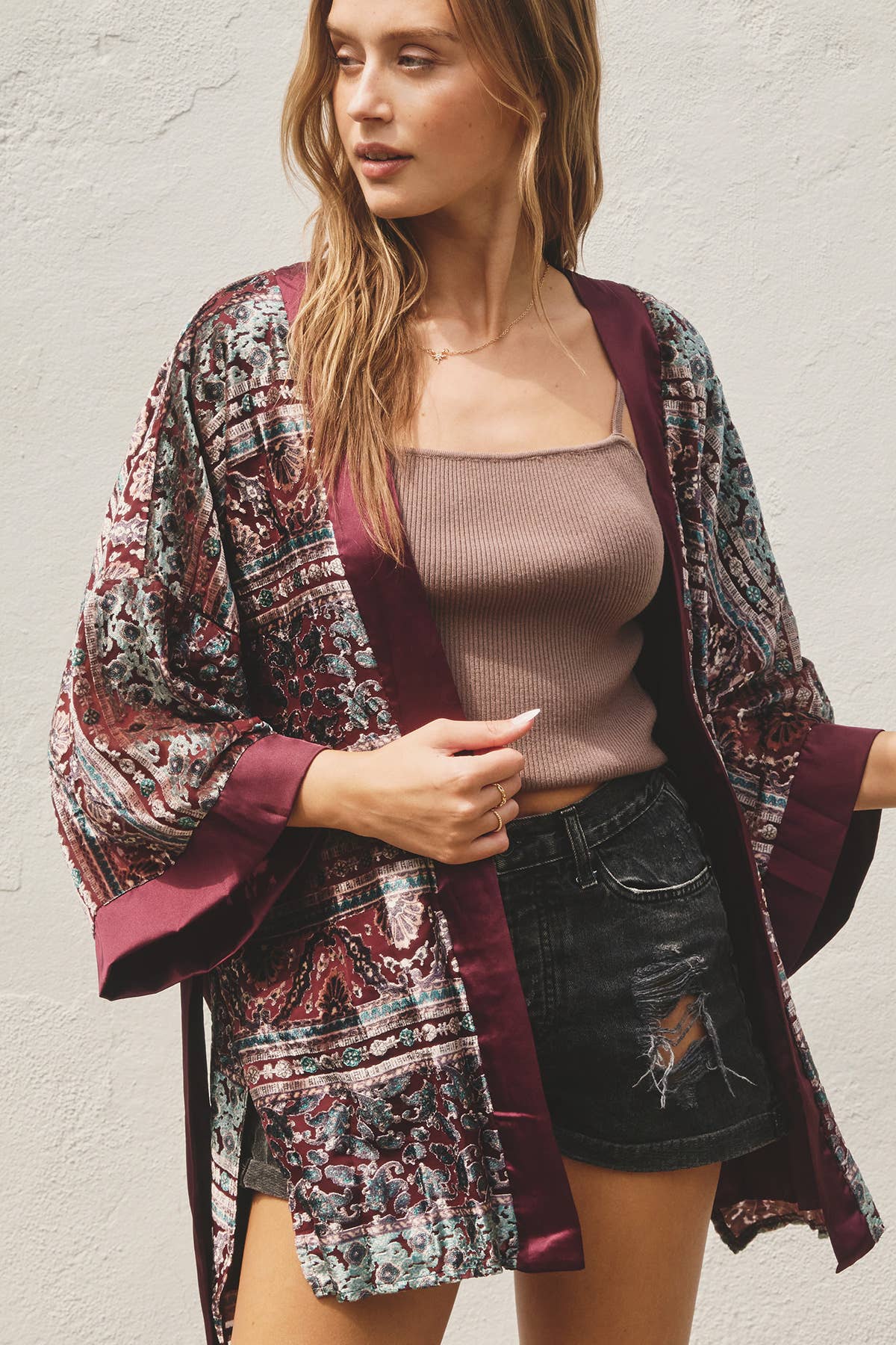 Marabel Velvet Burnout Kimono