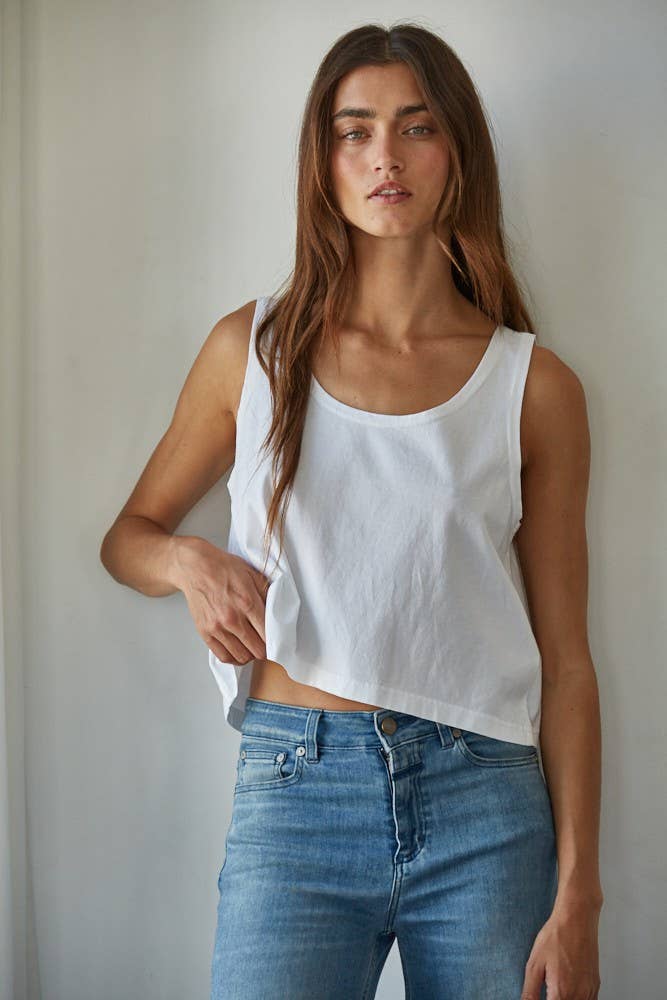 Cotton Scoop Neck Tank Top 4 Colors