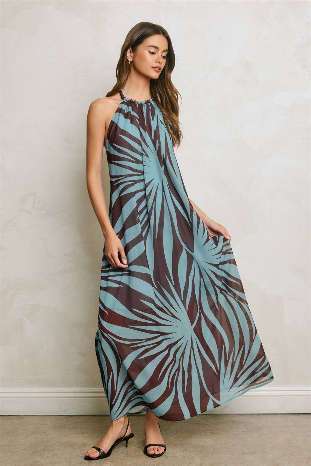 Malta Beaded Halter Dress