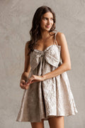 Jacquard Bow Mini Dress