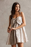 Jacquard Bow Mini Dress