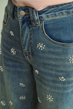 WASHED DENIM WITH BEAD TRIM