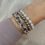 Cable Links Silver Chunky Bracelet stainless steel