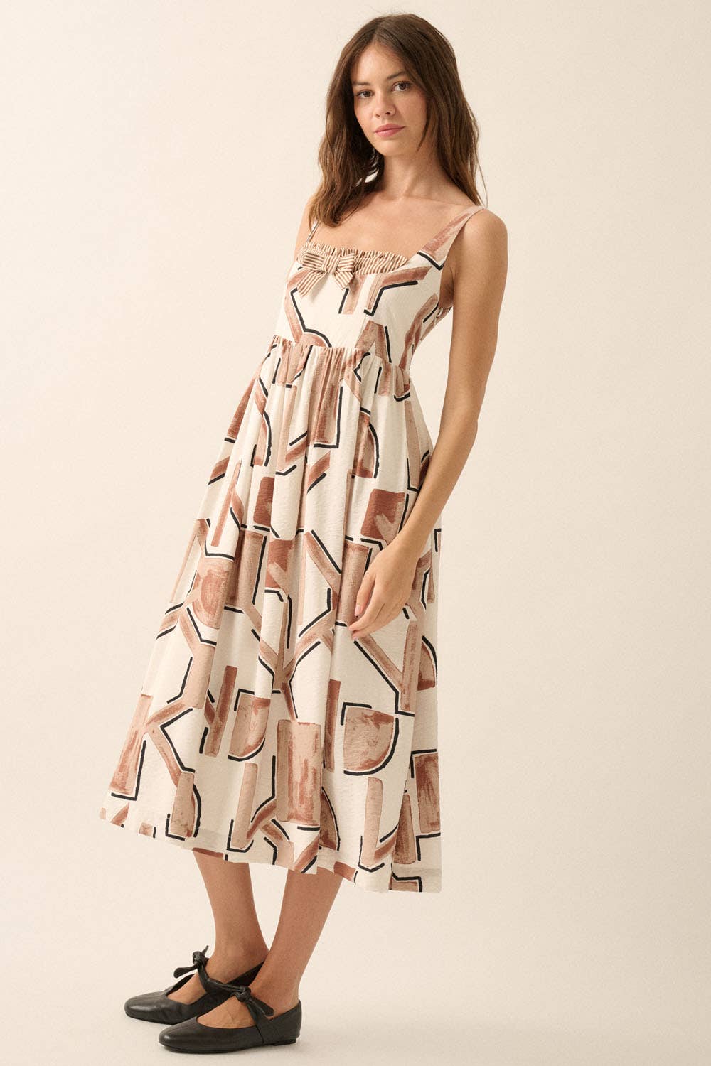 Thea Sleeveless Fit-and-Flare Midi Dress