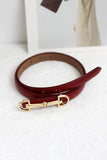 A2408DJN36588 - Slim Leather Belt with Equestrian Buckle