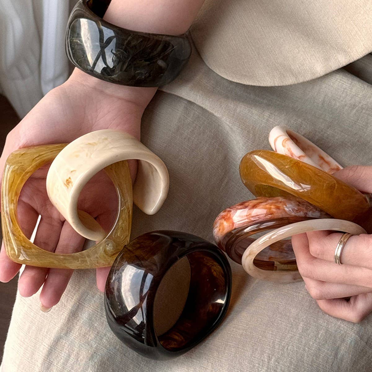Acetate Bangle Vintage Stackable Bracelet_CWAHA08247