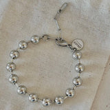 Silver Beaded Ball Chain Bracelet with Paperclip Extension