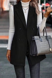 Sleeveless Lapel Blazer Long Coat GSS120