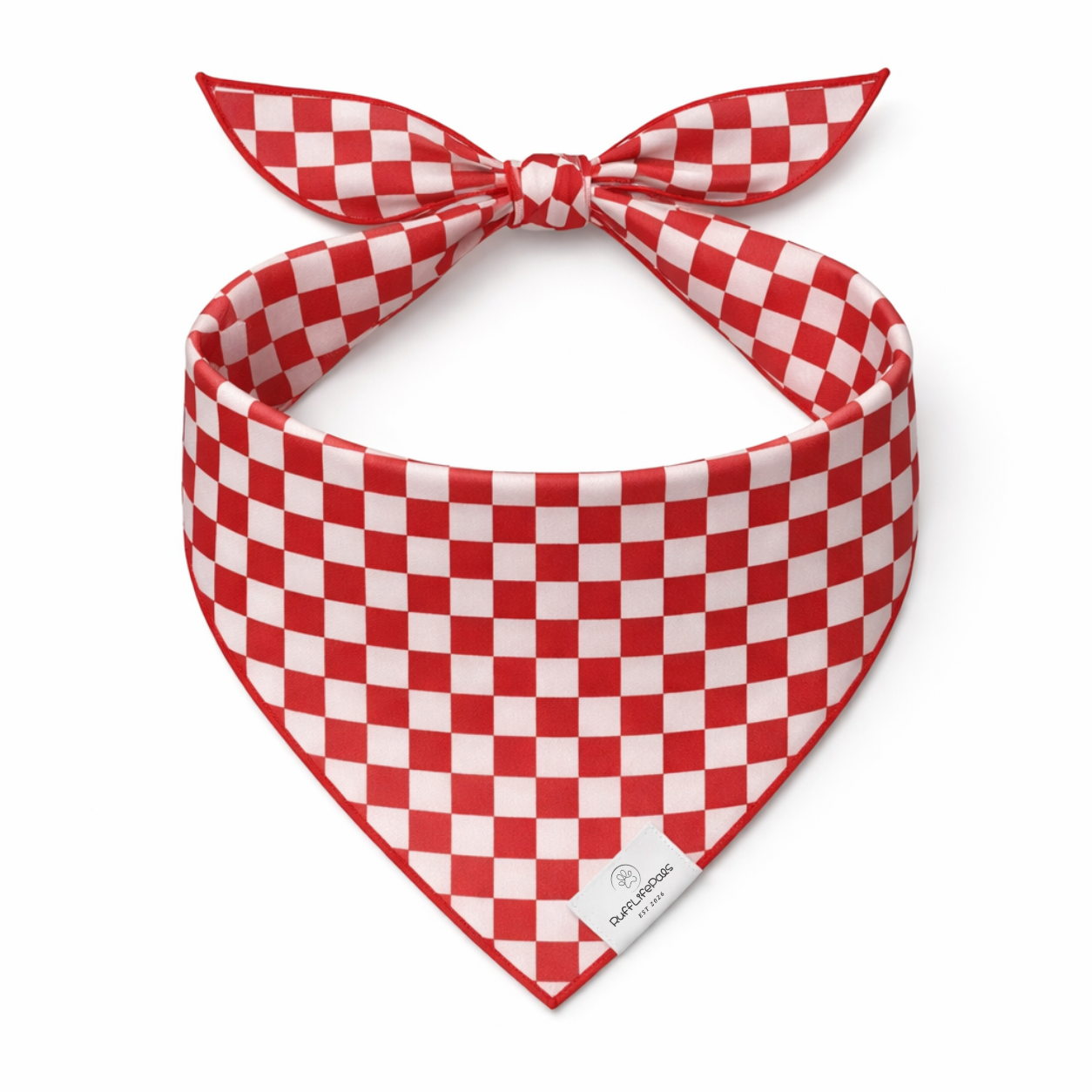 Red Checkered Dog Bandana