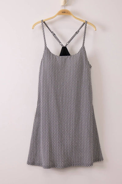 Textured Checkered Knit Activewear Tennis Dress