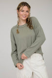 CREW NECK RIBBED LONG SLEEVE KNIT TOP (PRE-ORDER)