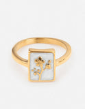 Flower Rectangular Ring