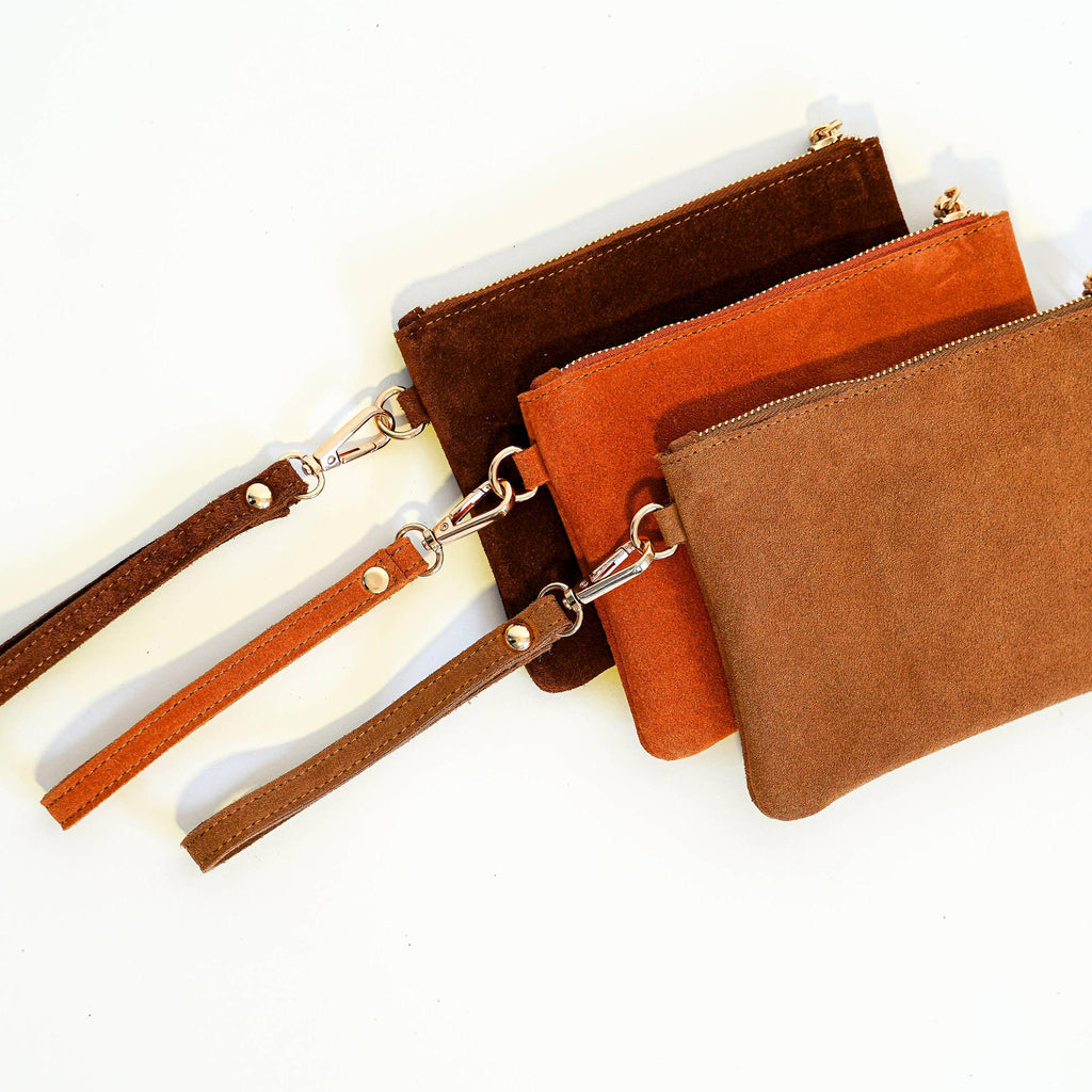 Genuine Suede Wristlet Pouch