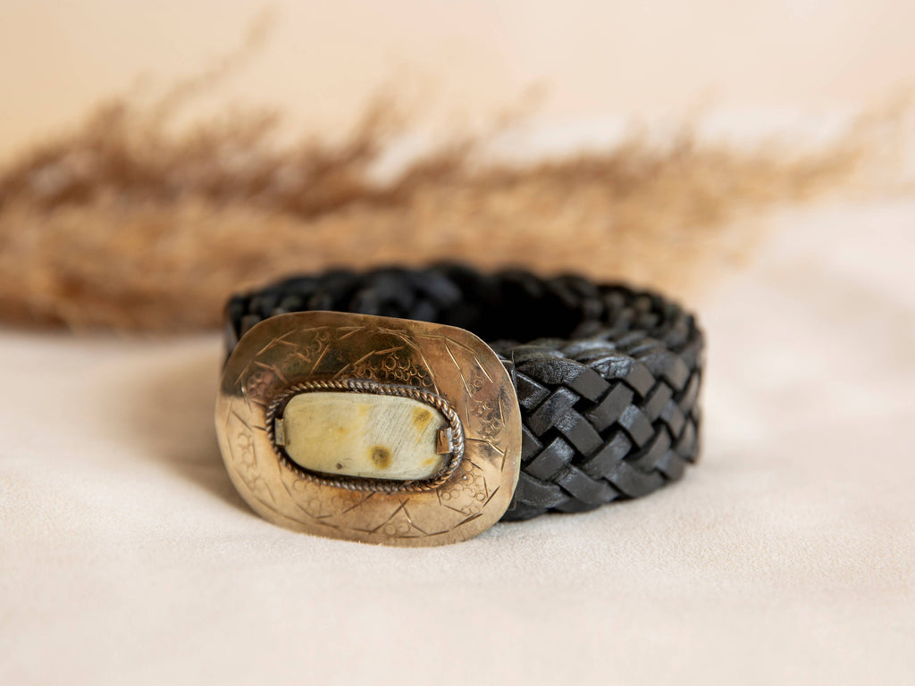MERCURIO NARROW BLACK LEATHER BELT