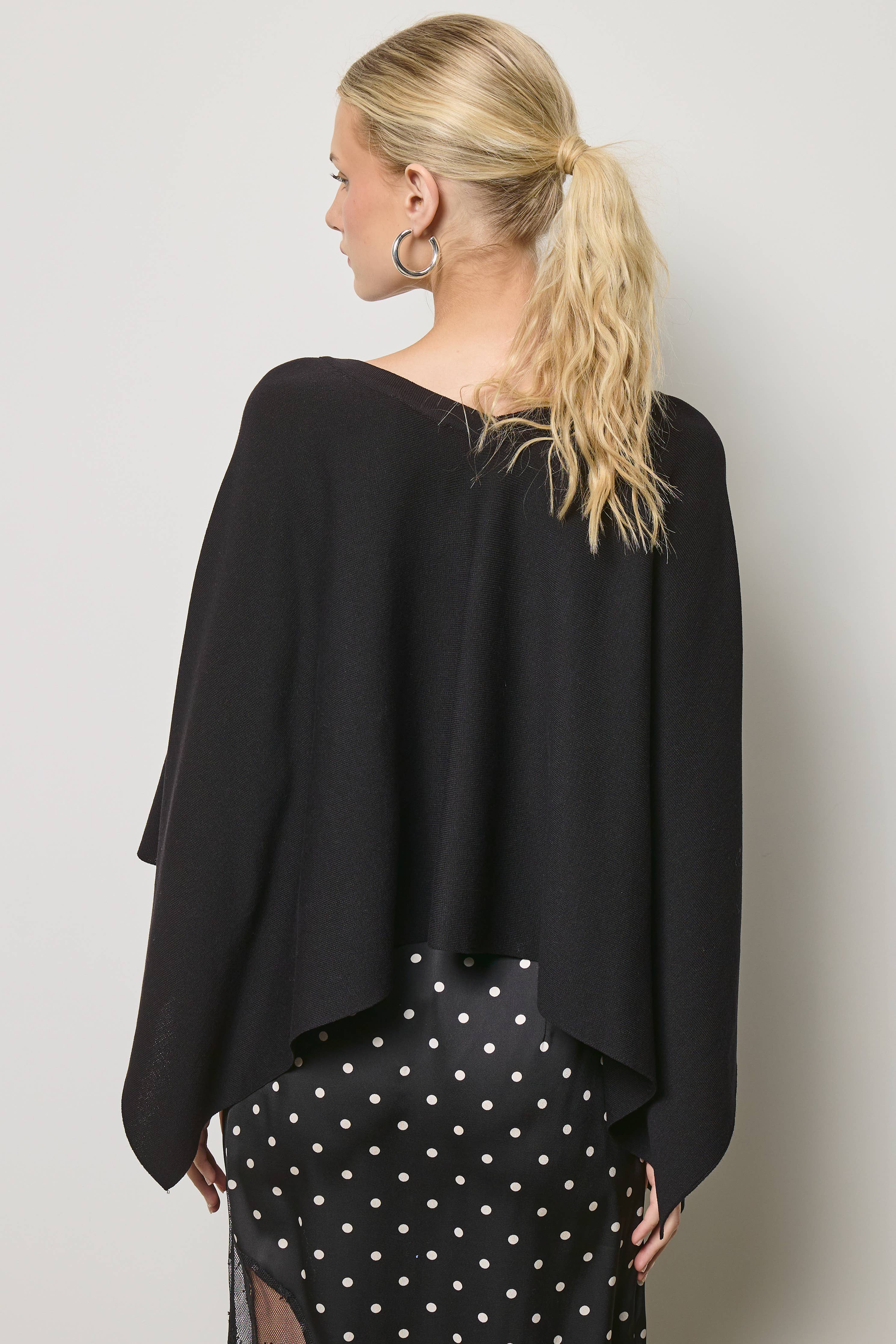 Asymmetric Knit Poncho Top - 2 Colors