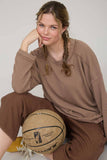 CREW NECK RIBBED LONG SLEEVE KNIT TOP (PRE-ORDER)