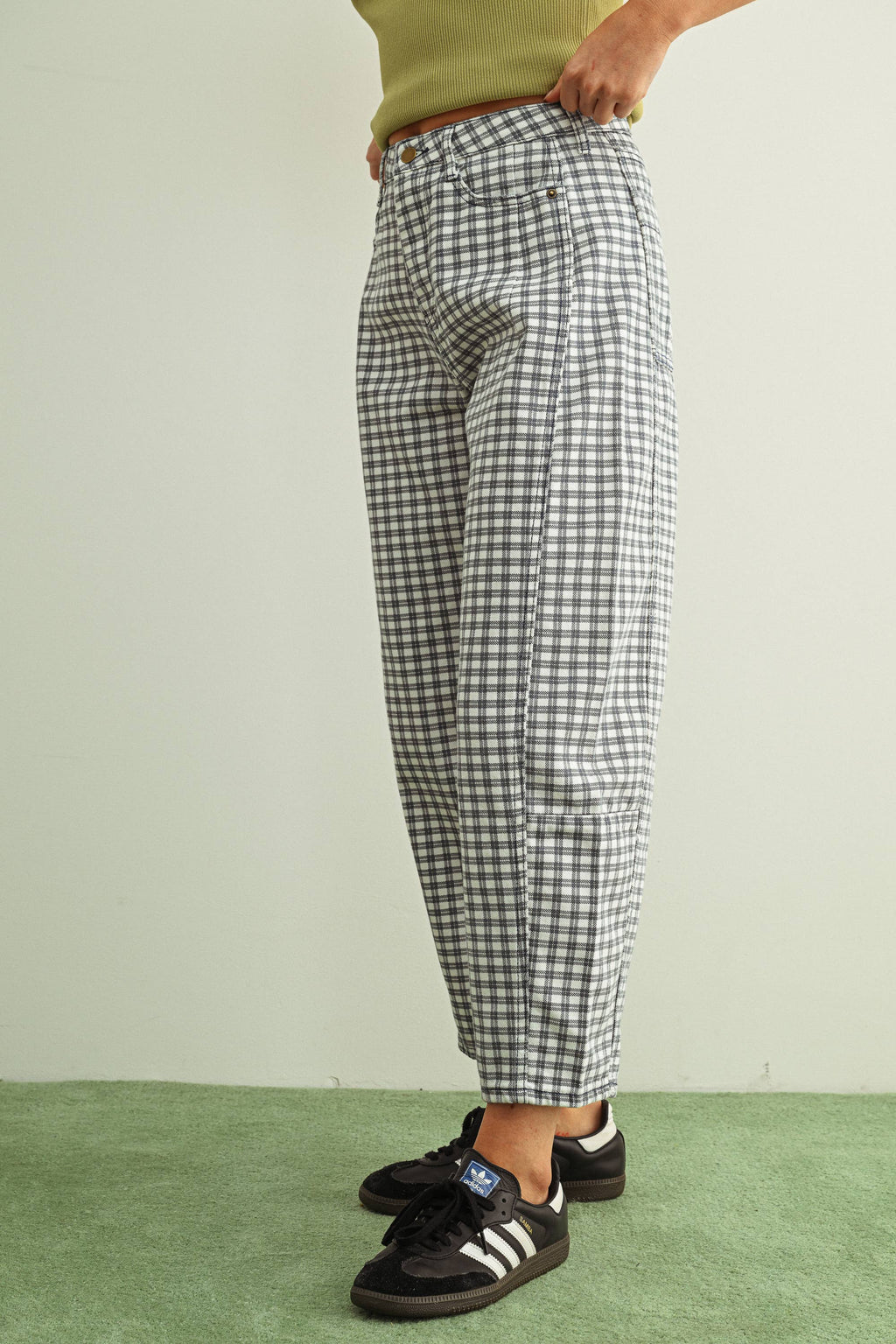 Mini Checker Barrel Pants - 6 Colors