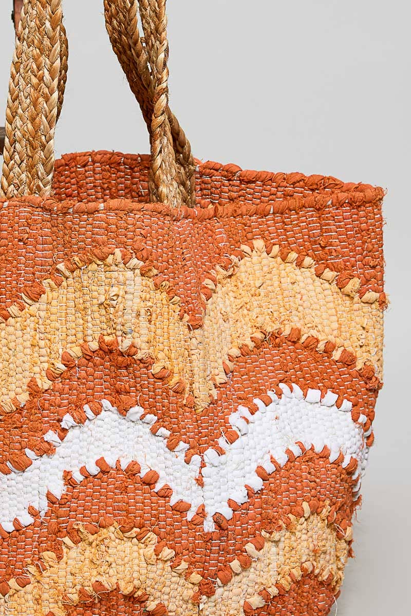 Beach Letter Woven Braided Tote Bag