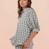 Checkered Shirt Top