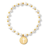 Pearl With Cross Bracelet