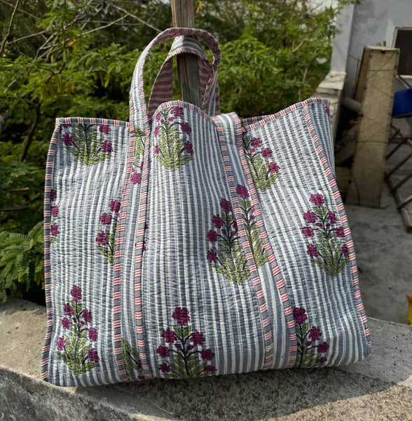 Shanna Quilted Floral Tote Bag