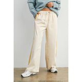 Striped Wide-Leg Drawstring Track Pants - BMP8039