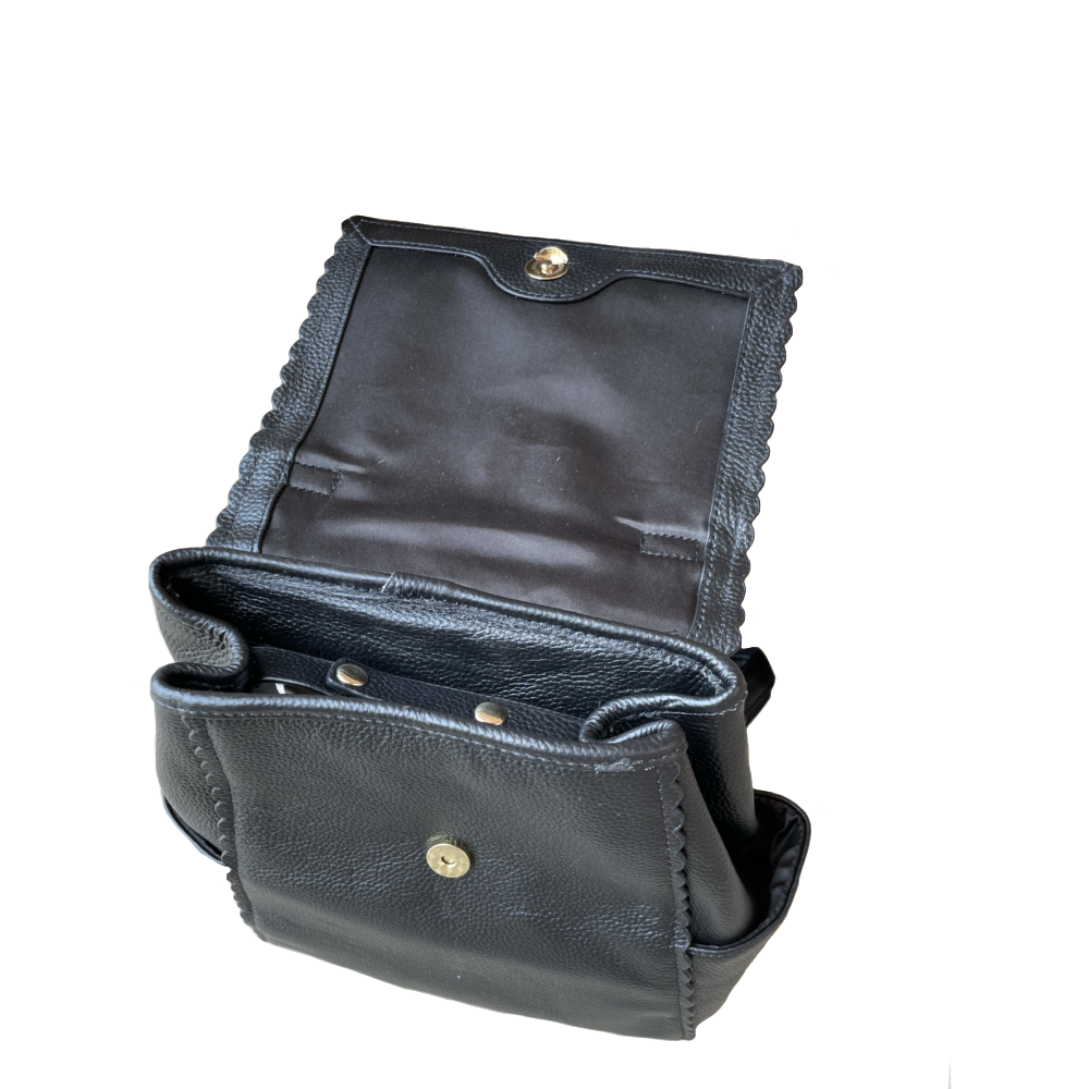 Top grain cowhide leather back pack crossbody shoulder bag