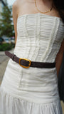 Suede Belt with Organic Shape Buckle | Everyday accessory