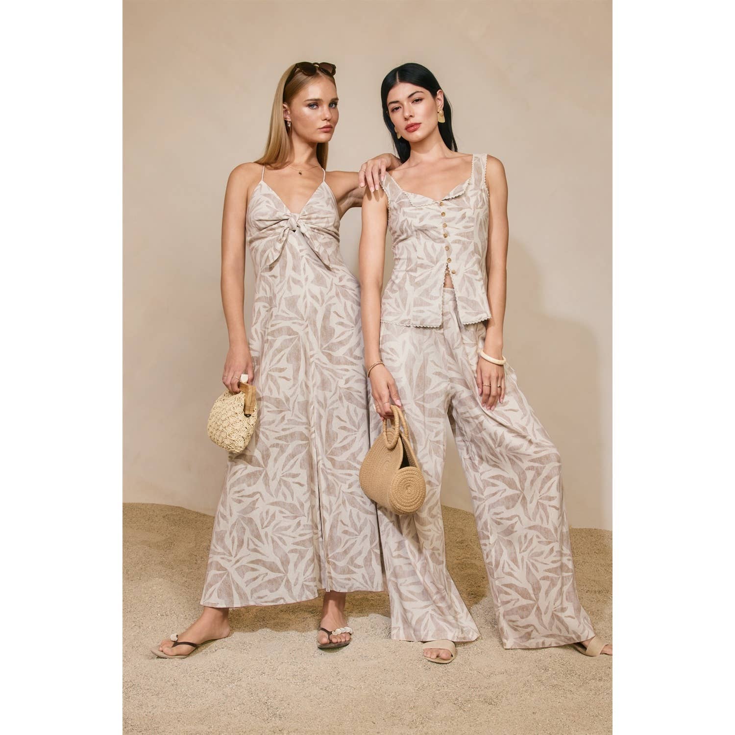 Driftwood Dreams Knot Front Maxi Dress