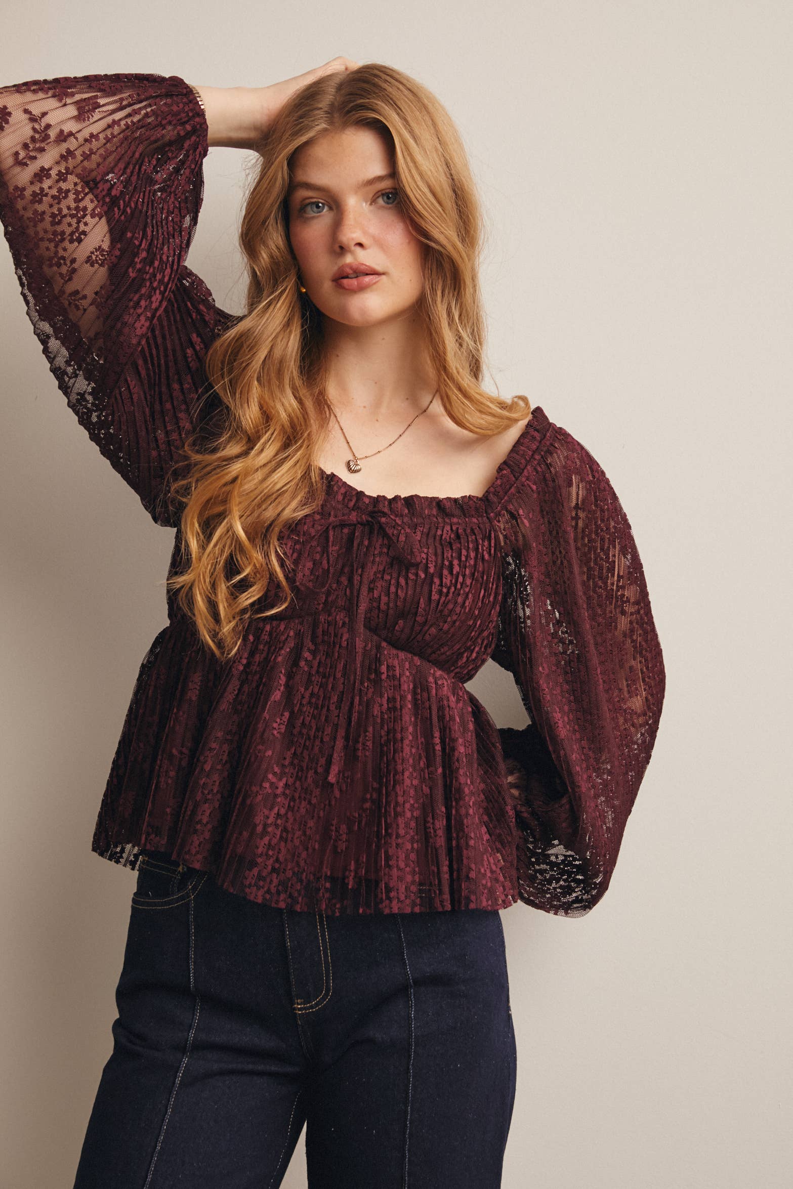Daphne Blouse in Burgundy