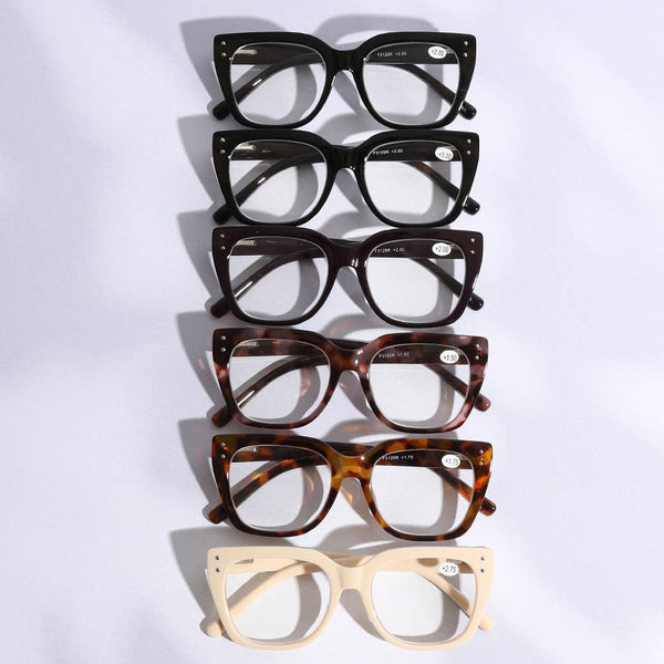 Wide Frame Glitter Side Fashion Reading Glasses