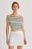 Kerry Striped Off-Shoulder Knit Top