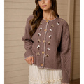 Wildflower Bloom Cable Knit Cardigan