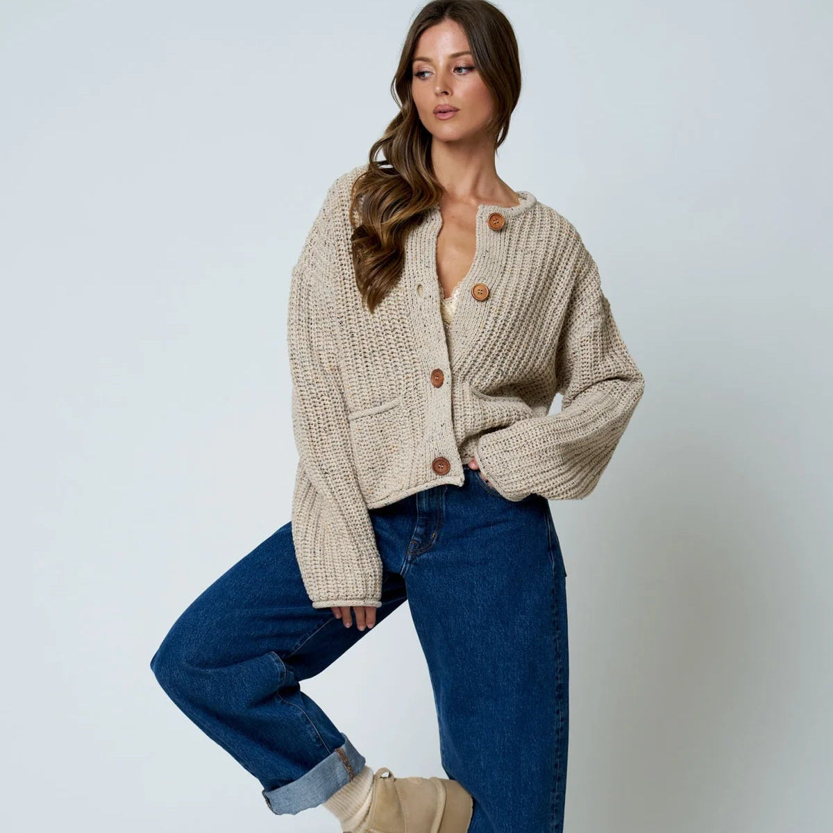 Hearthside Marled Chunky Knit Cardigan