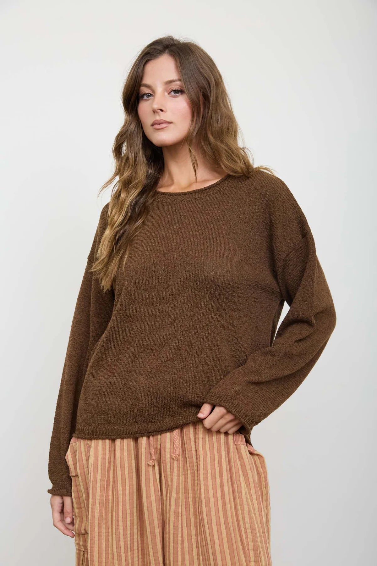 Andrea Long Sleeve Knit Sweater - 2 COLORS