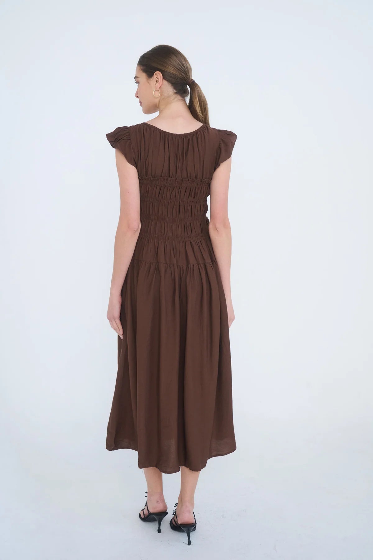 Willow Shirred Bodice Midi Dress