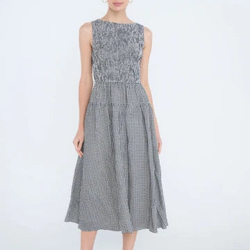 Lane Gingham Midi Dress
