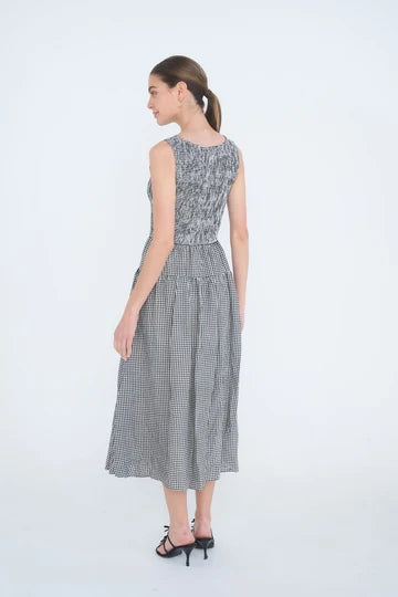Lane Gingham Midi Dress