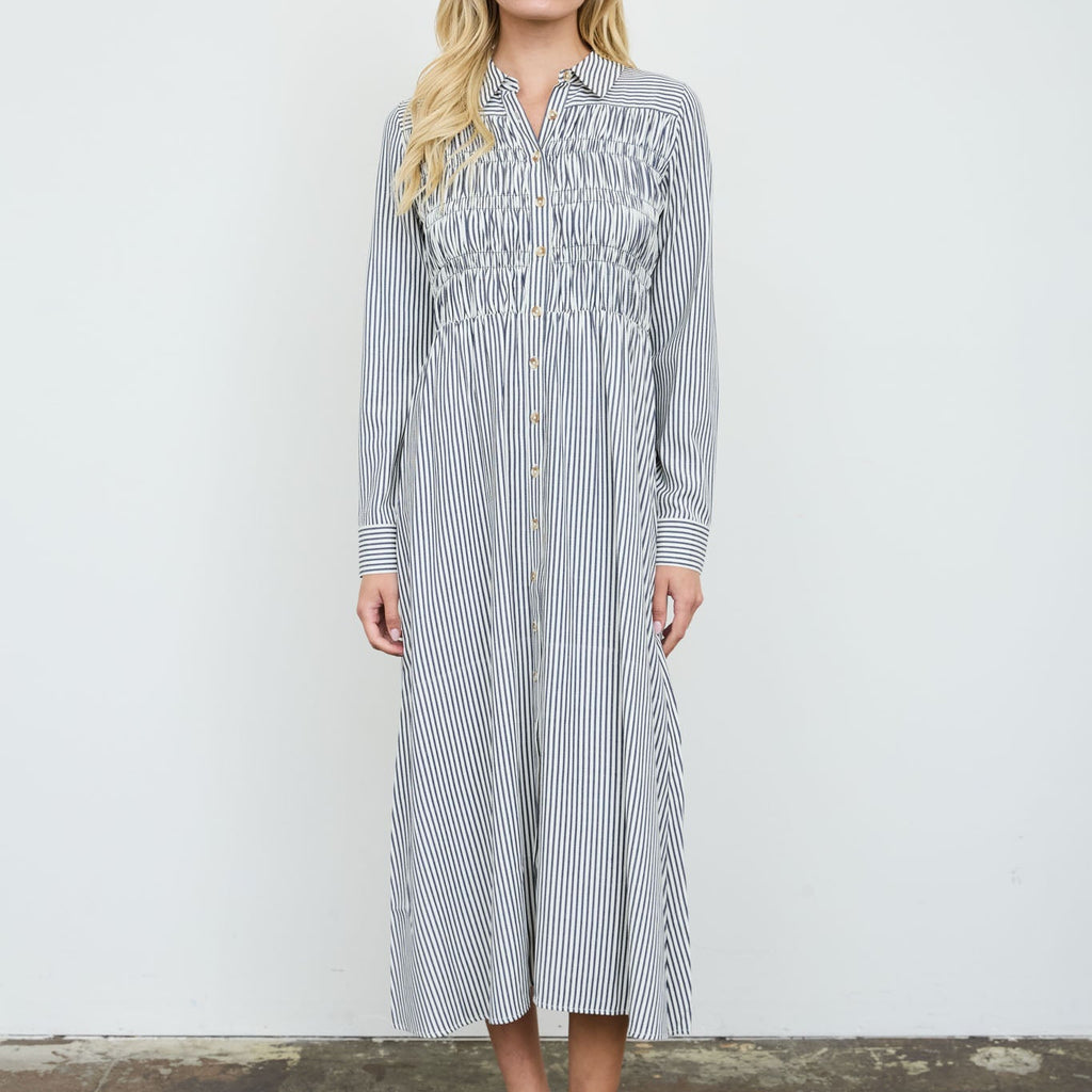 Leanne Striped Shirt Dress