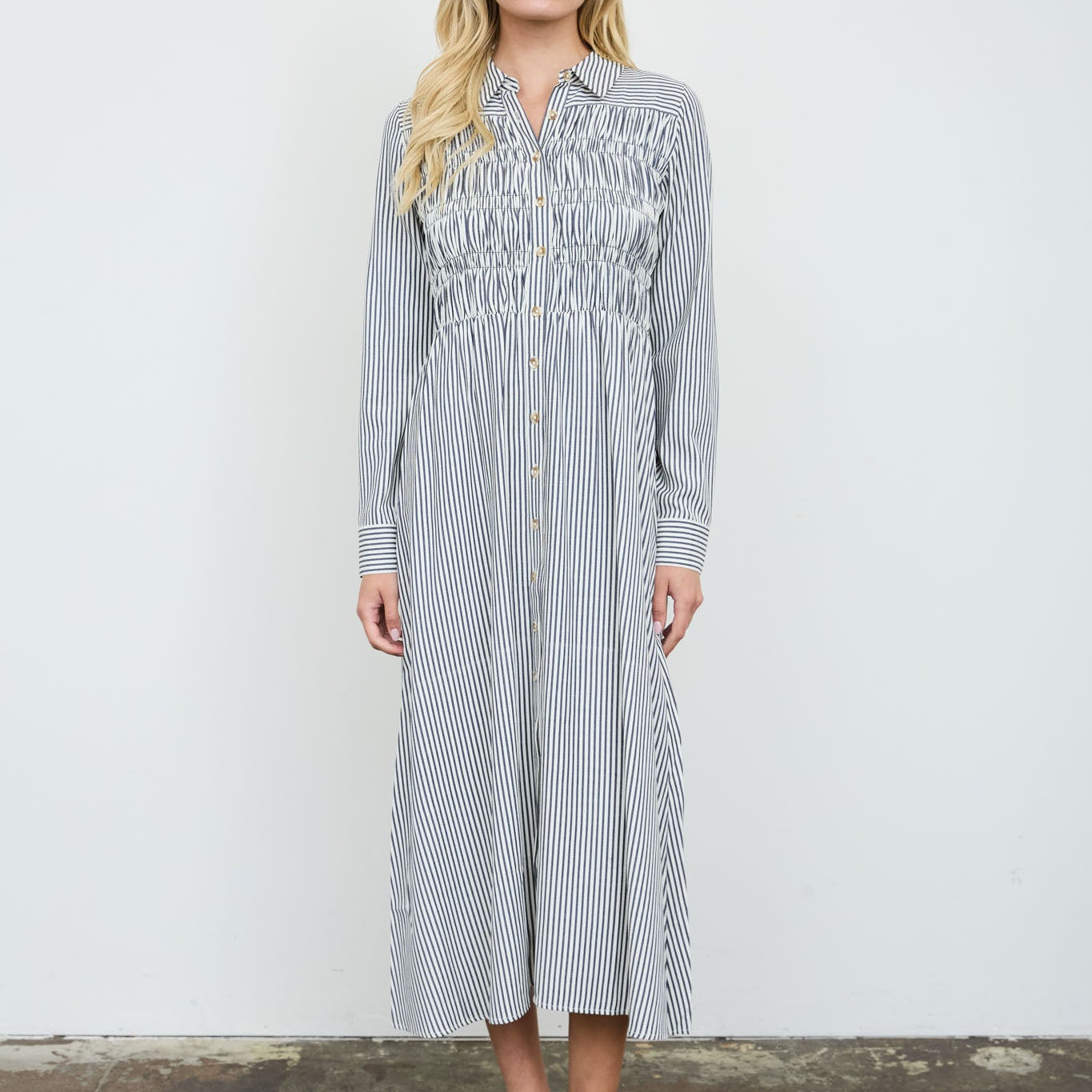 Leanne Striped Shirt Dress